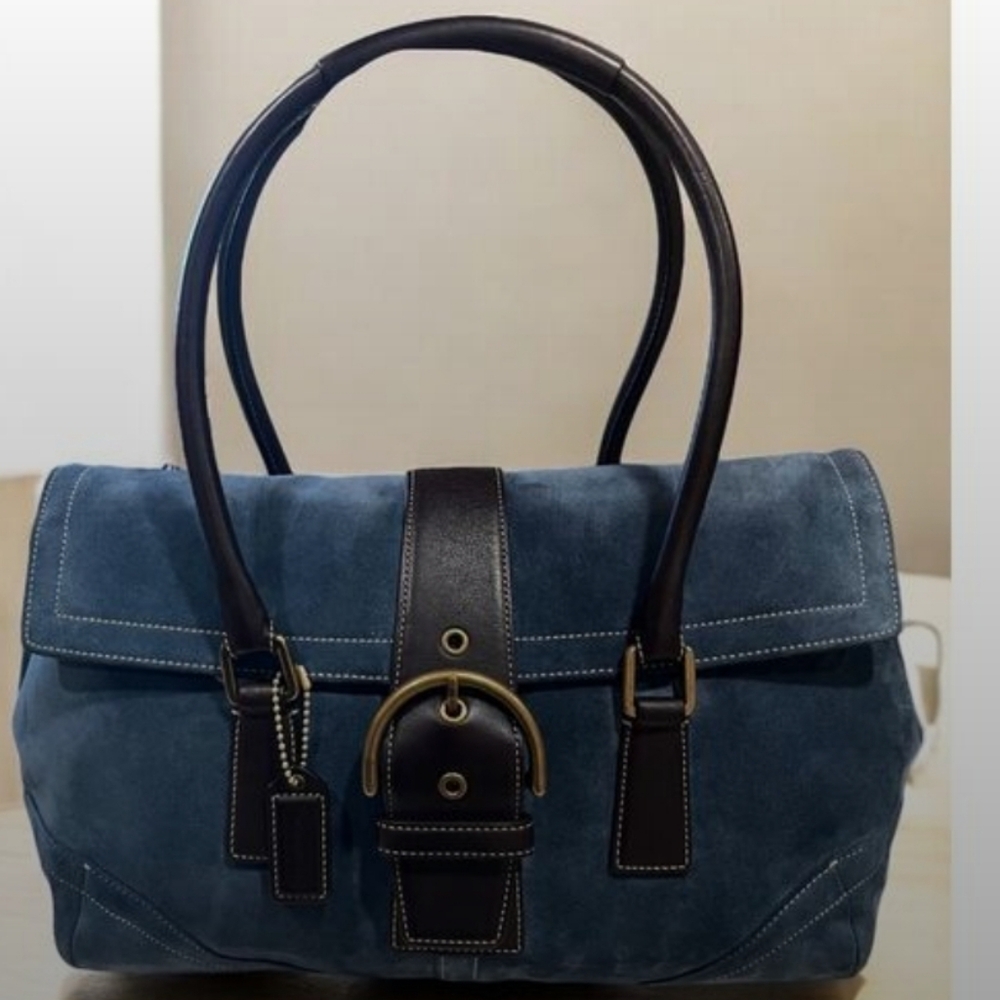Coach Blue and Brown Satchel Set Vintage. - Picture 2 of 12